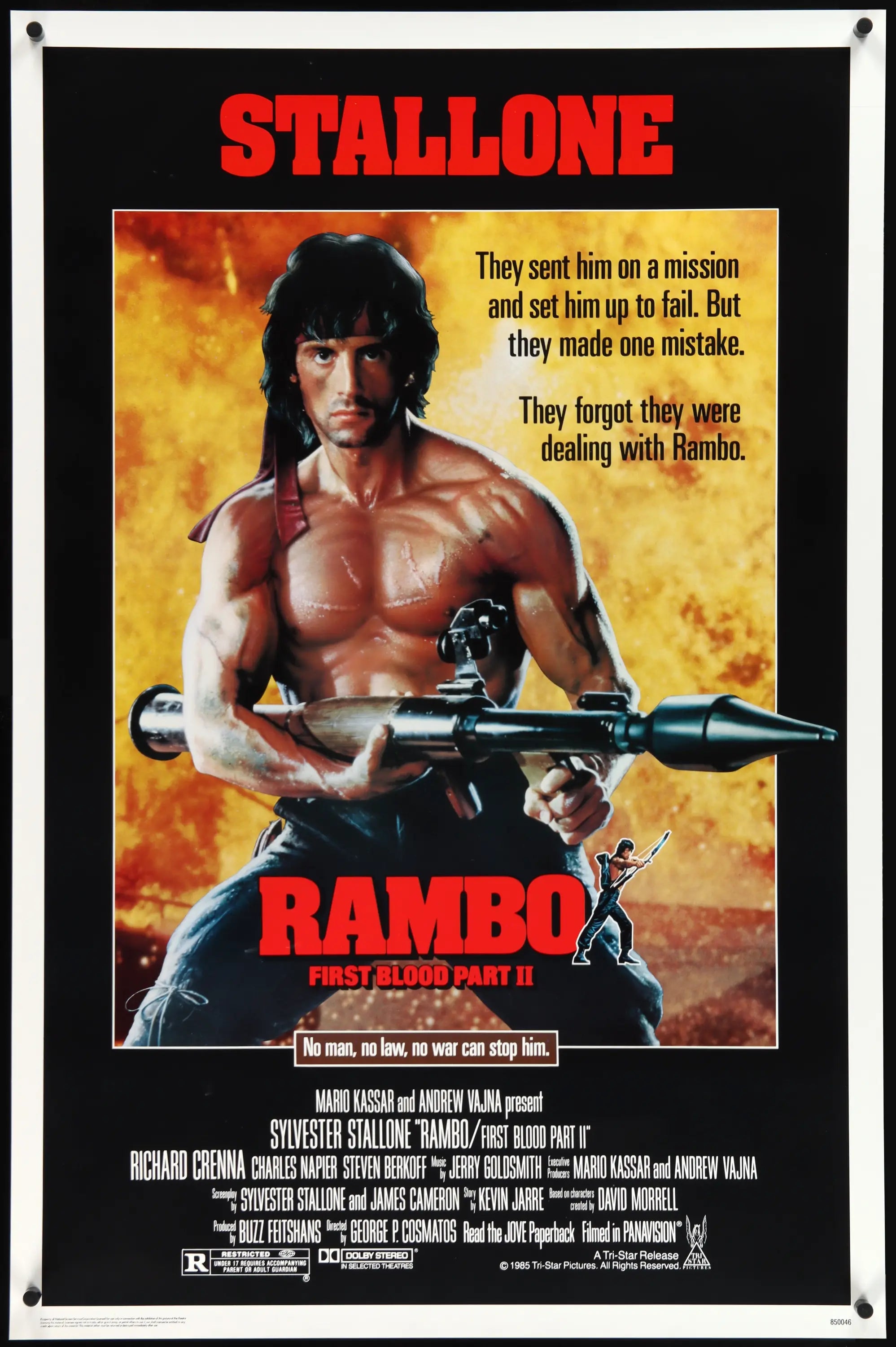 Rambo First Blood Part 2 (1985) original movie poster for sale at Originalfilmart