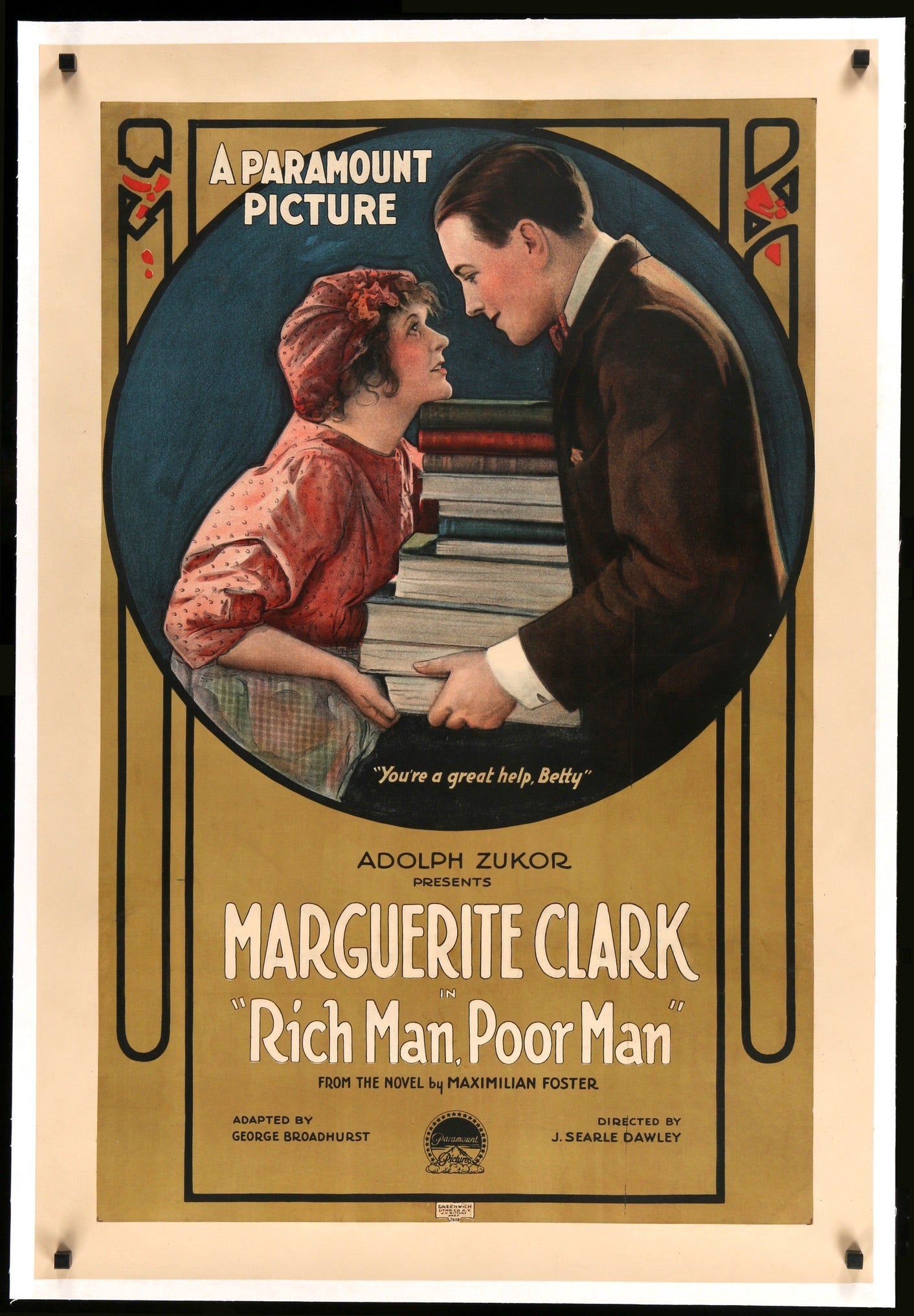 Rich Man, Poor Man (1918) original movie poster for sale at Originalfilmart