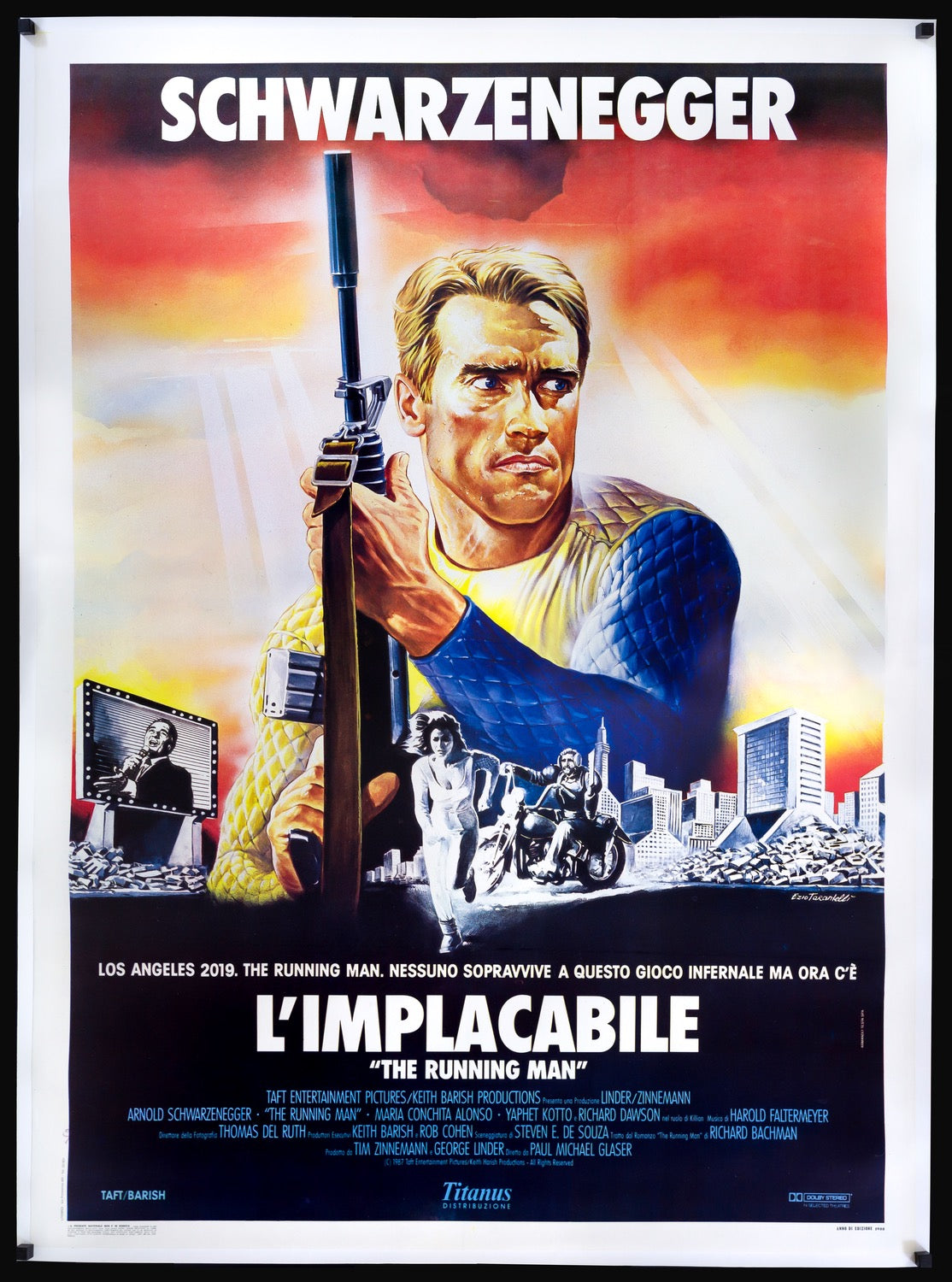 Running Man (1987) original movie poster for sale at Originalfilmart