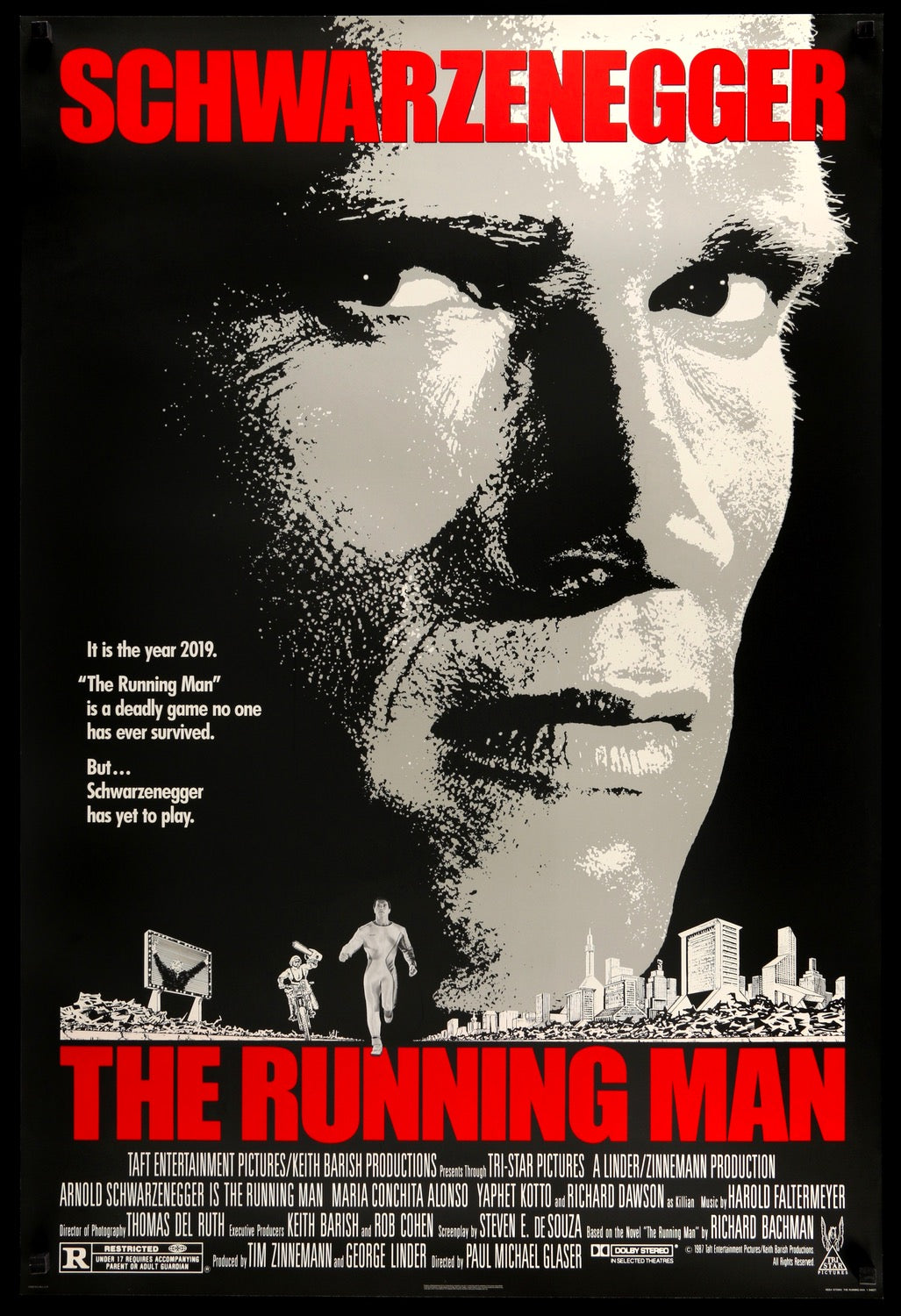 Running Man (1987) original movie poster for sale at Originalfilmart