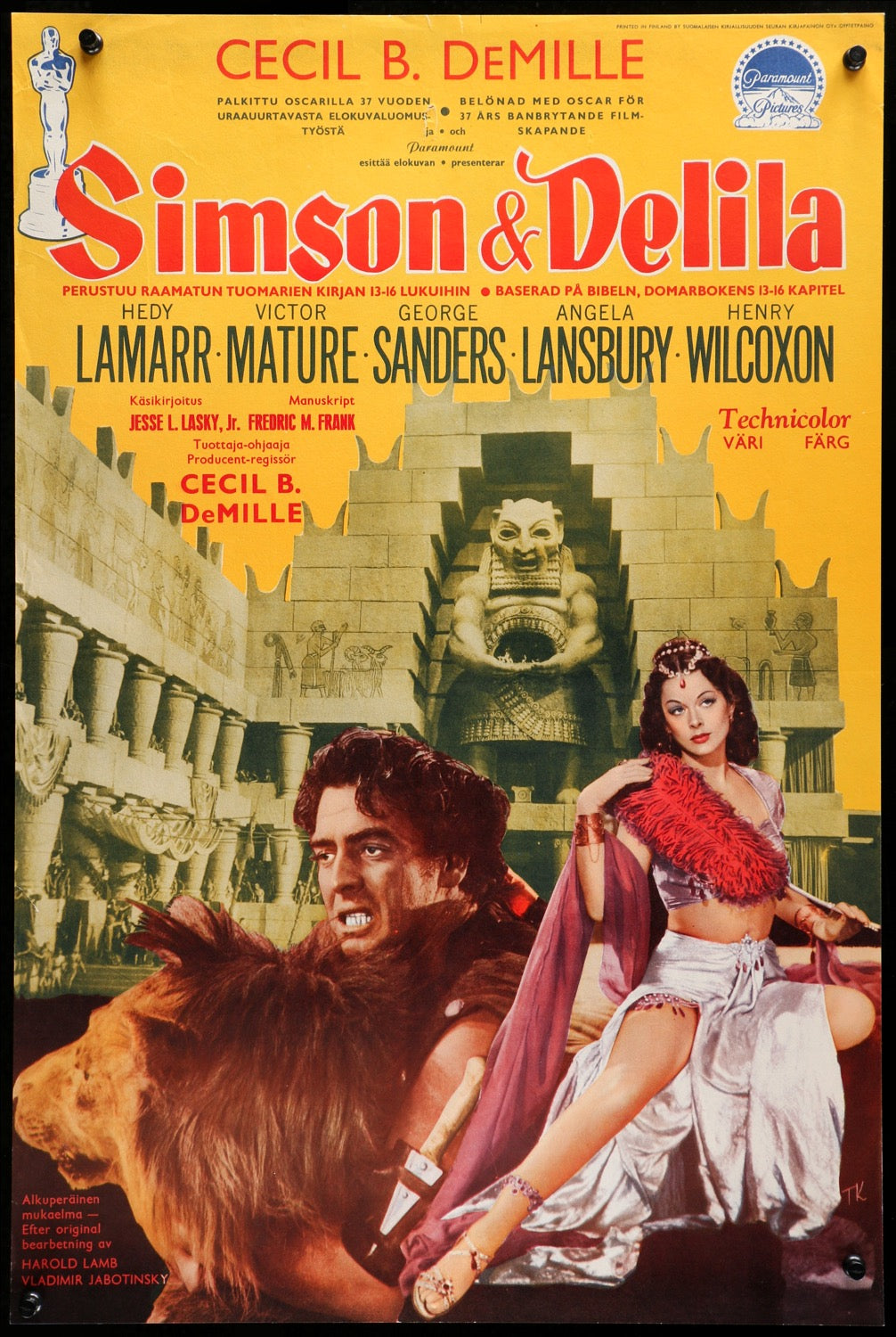 Samson and Delilah (1949) original movie poster for sale at Originalfilmart