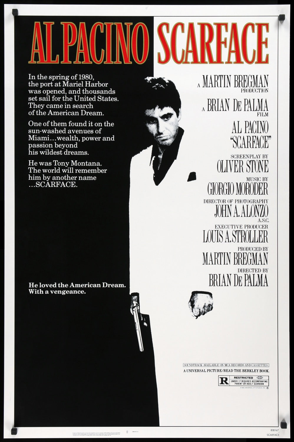 Scarface (1983) original movie poster for sale at Originalfilmart
