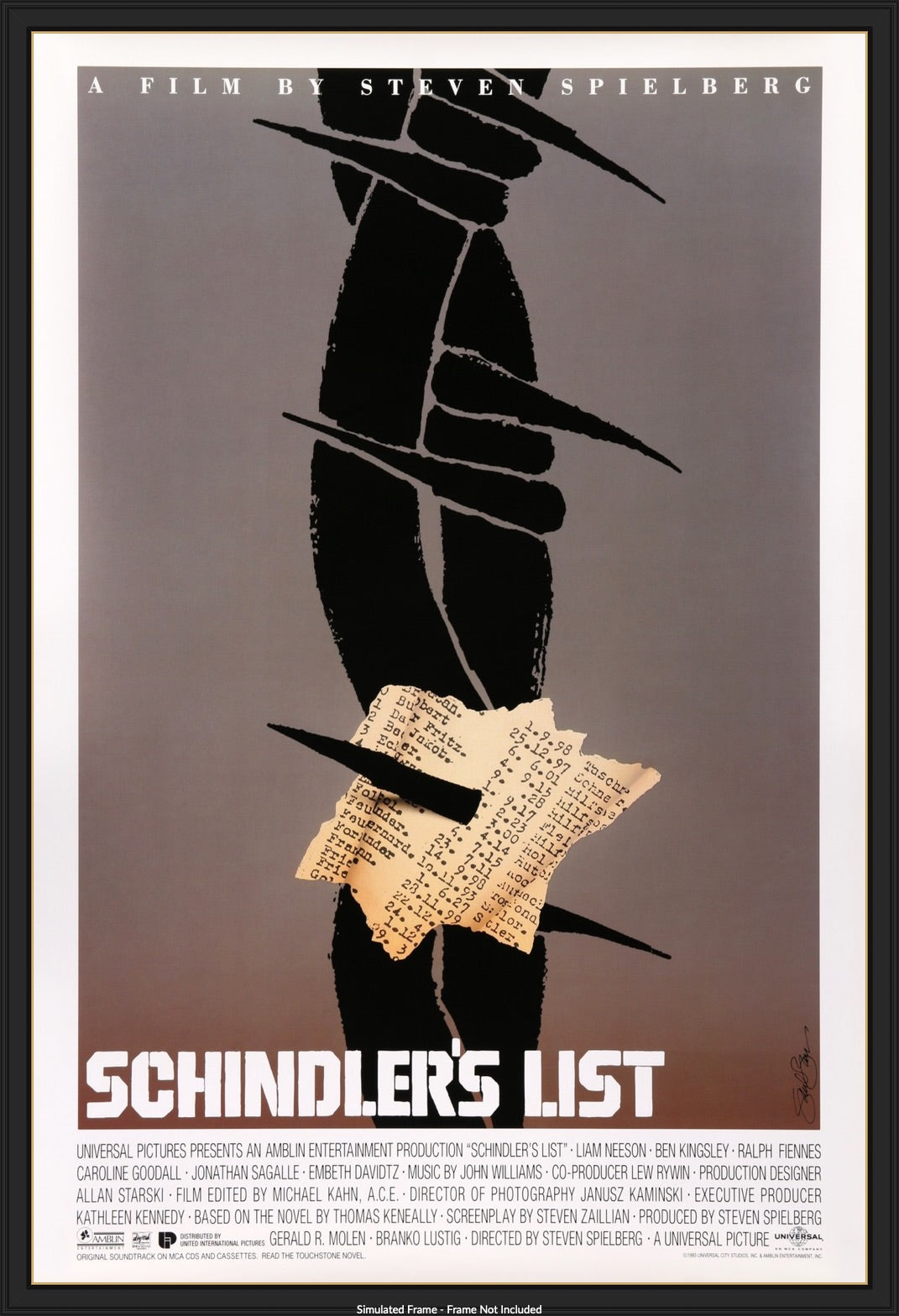 Schindler's List (1993) original movie poster for sale at Originalfilmart