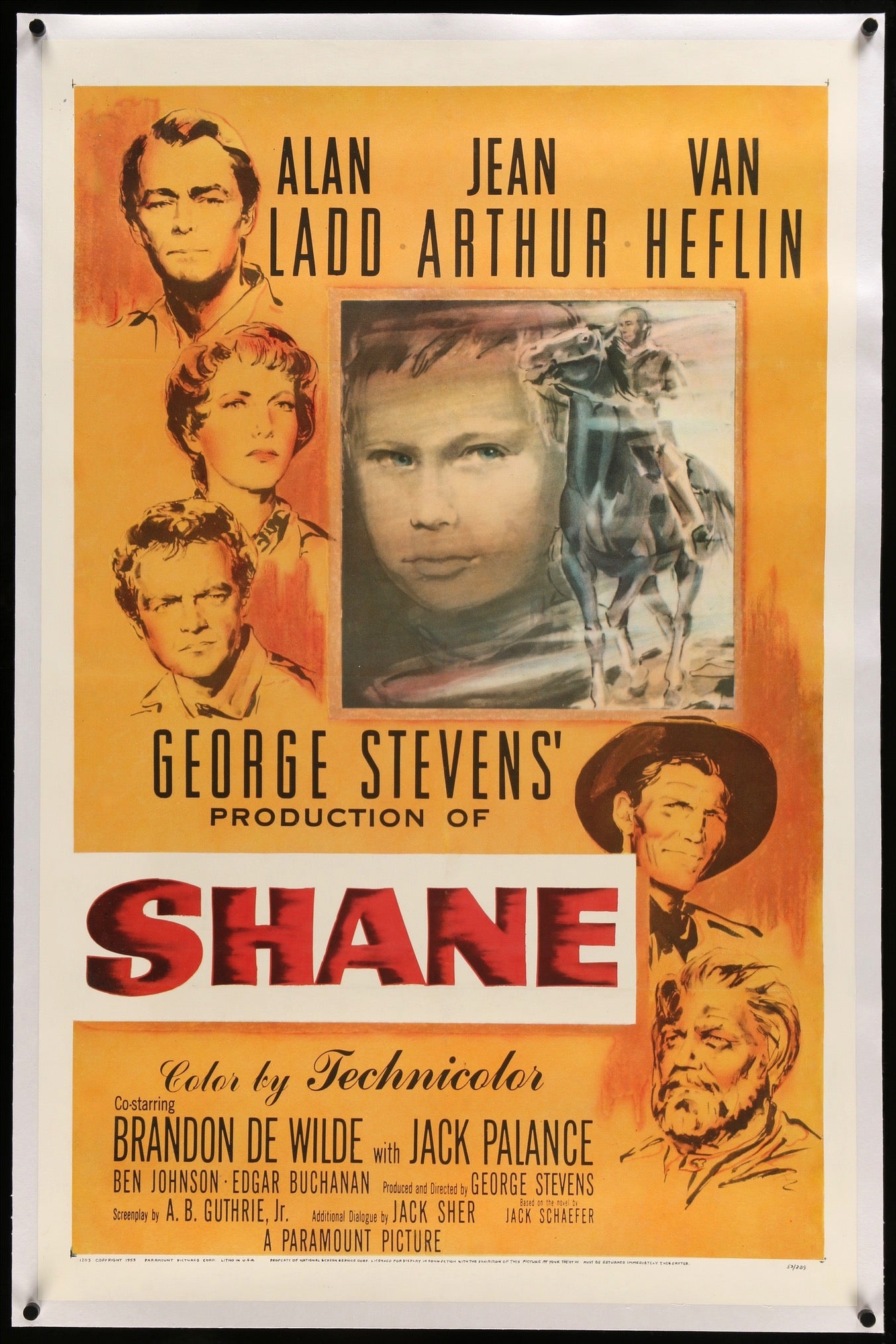 Shane (1953) original movie poster for sale at Originalfilmart