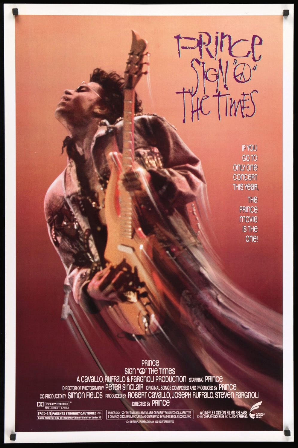Sign 'o' the Times (1987) original movie poster for sale at Originalfilmart
