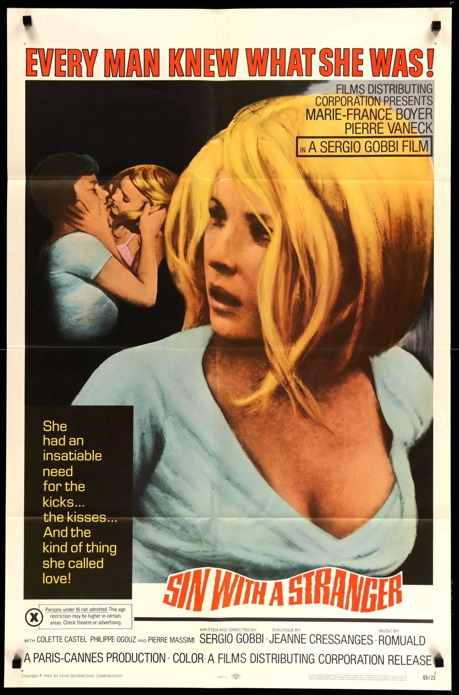 Sin With a Stranger (1968) original movie poster for sale at Originalfilmart