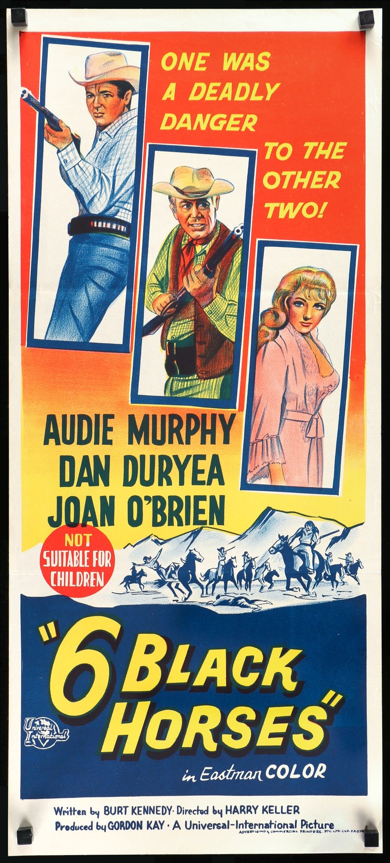 Six Black Horses (1962) original movie poster for sale at Originalfilmart
