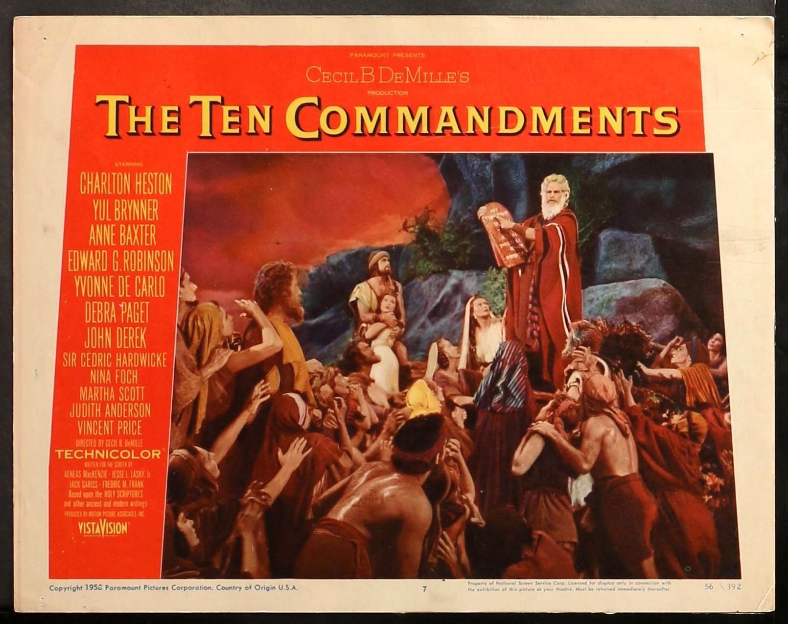 Ten Commandments (1956) Lobby Card original movie poster for sale at Originalfilmart