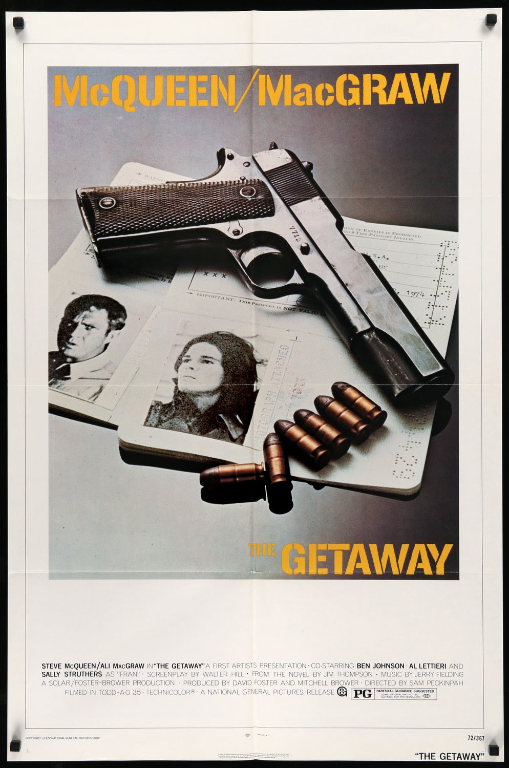 Getaway (1972) original movie poster for sale at Originalfilmart