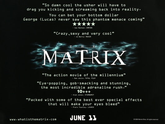 Matrix (1999) original movie poster for sale at Originalfilmart