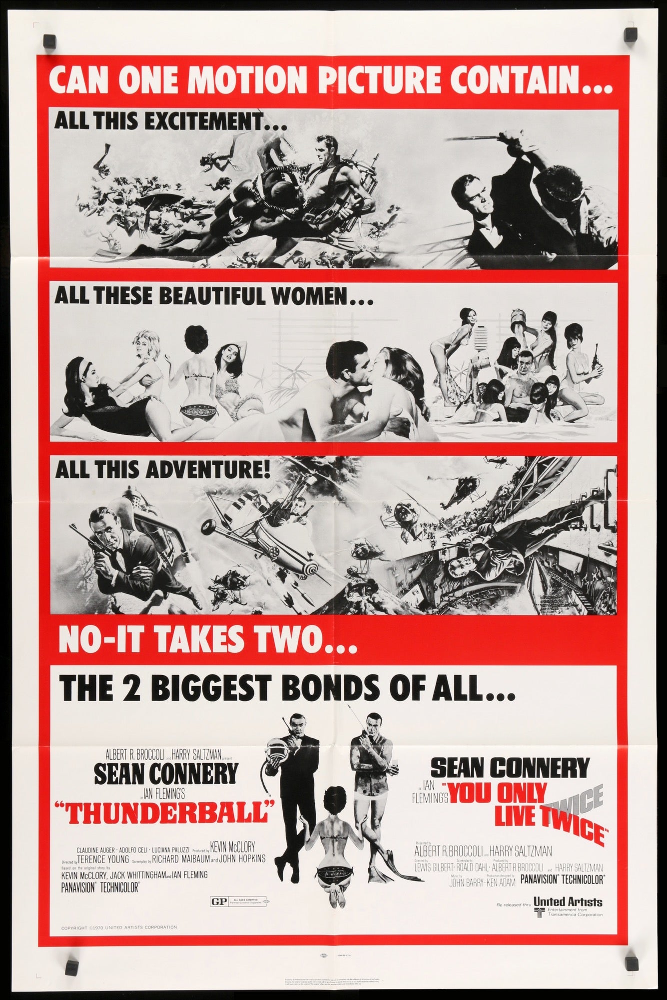 Thunderball / You Only Live Twice (1971) original movie poster for sale at Originalfilmart