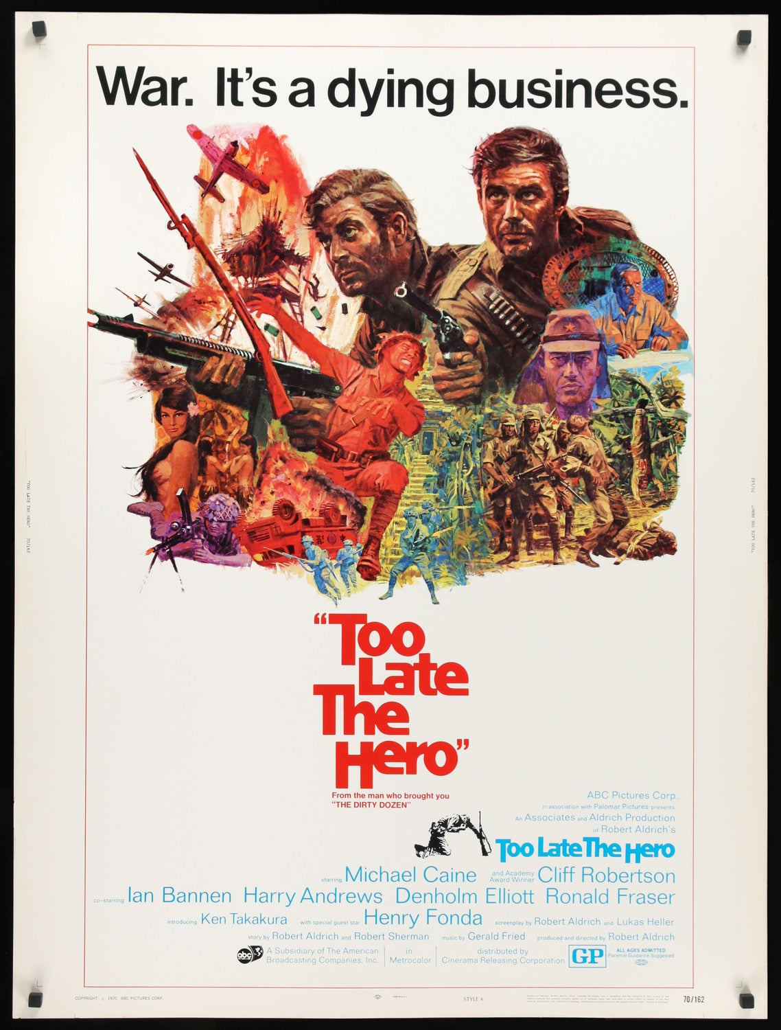 Too Late the Hero (1970) original movie poster for sale at Originalfilmart