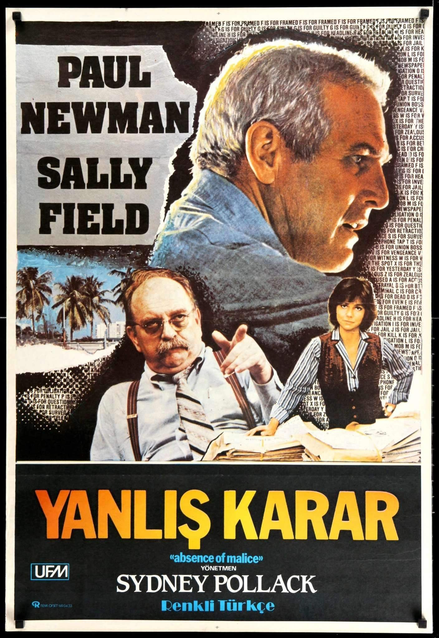 Absence of Malice (1981) original movie poster for sale at Originalfilmart