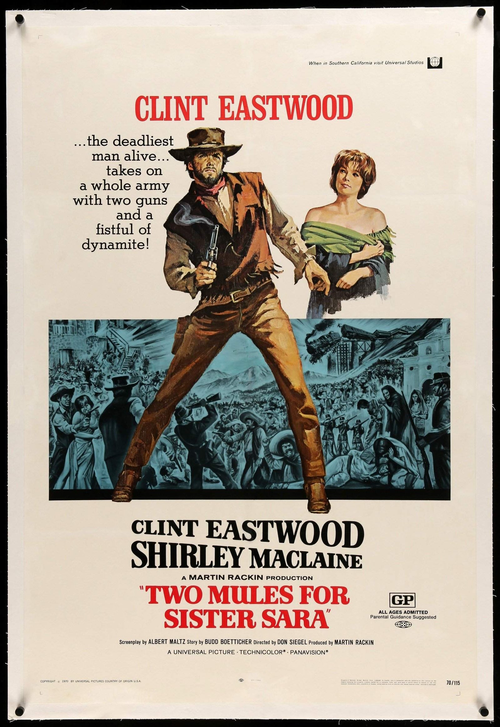 Two Mules for Sister Sara (1970) original movie poster for sale at Originalfilmart