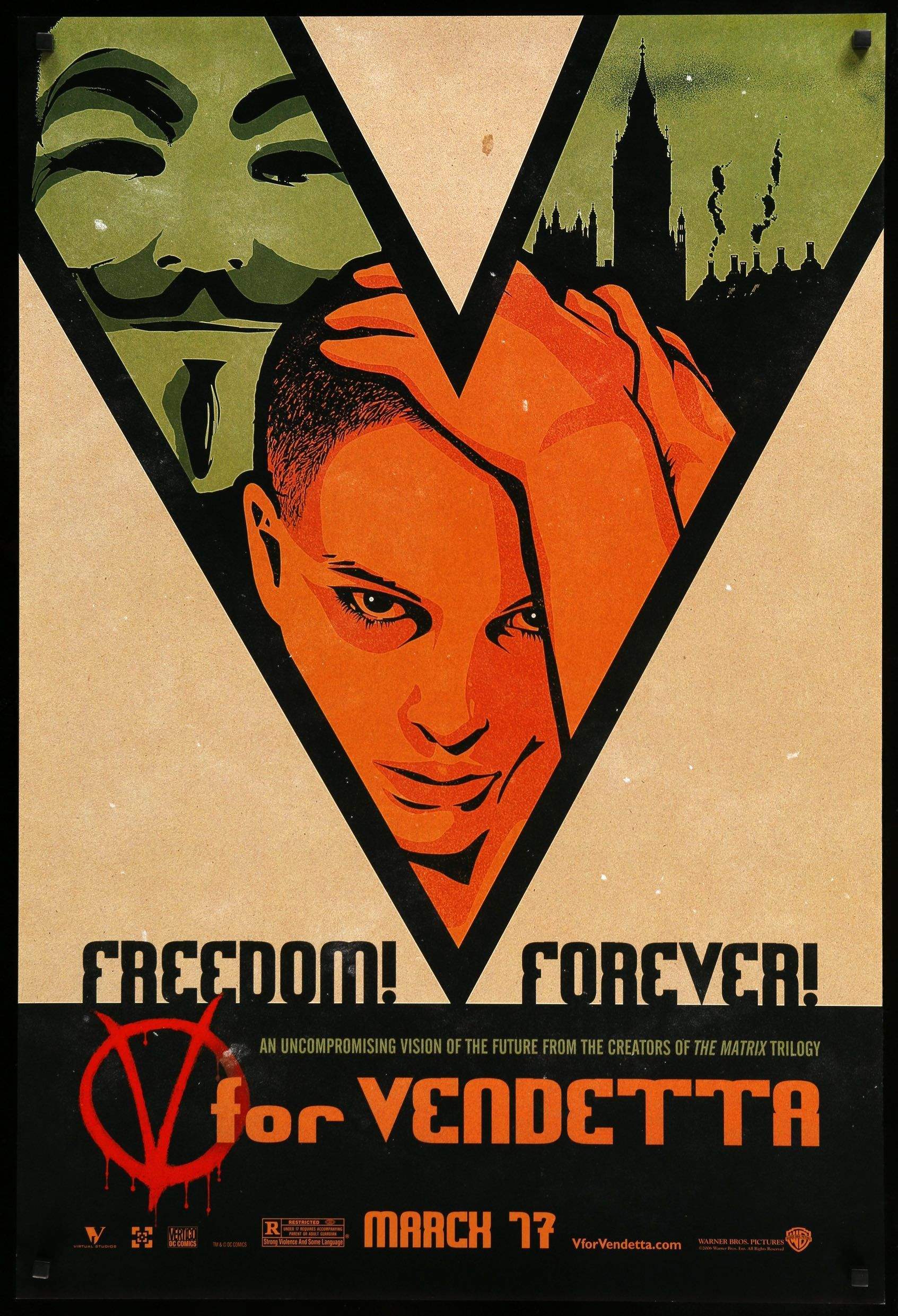 V For Vendetta (2006) original movie poster for sale at Originalfilmart