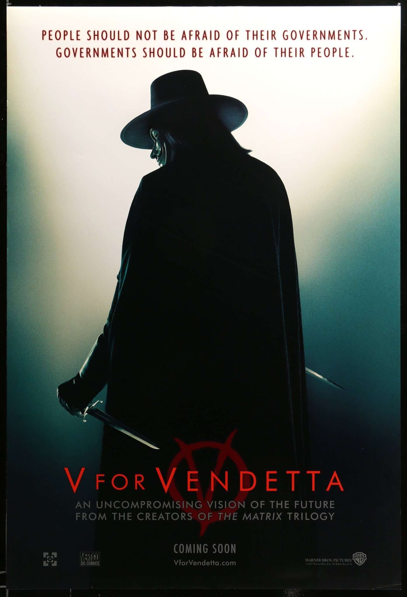 V For Vendetta (2005) original movie poster for sale at Originalfilmart