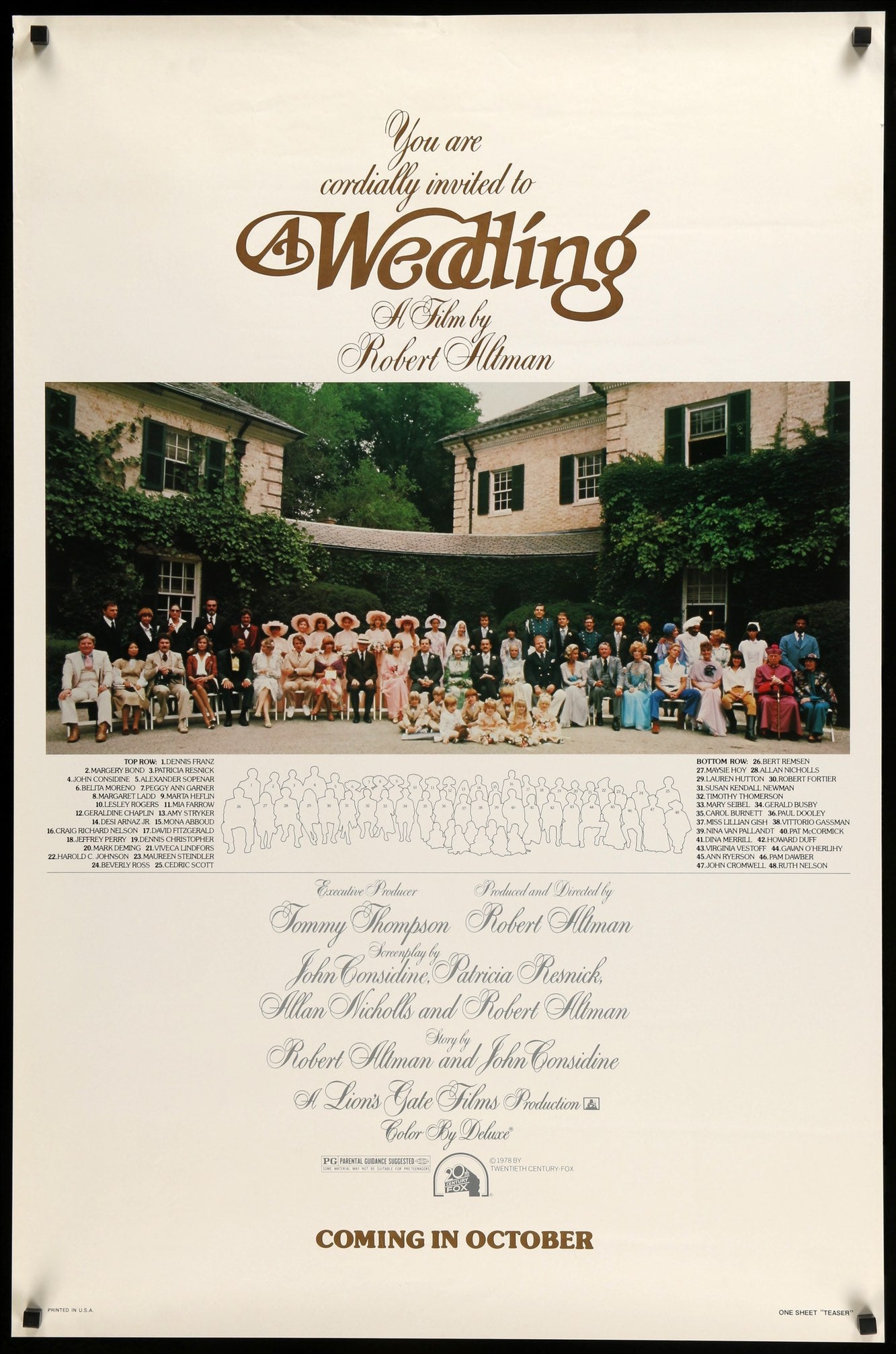 Wedding (1978) original movie poster for sale at Originalfilmart