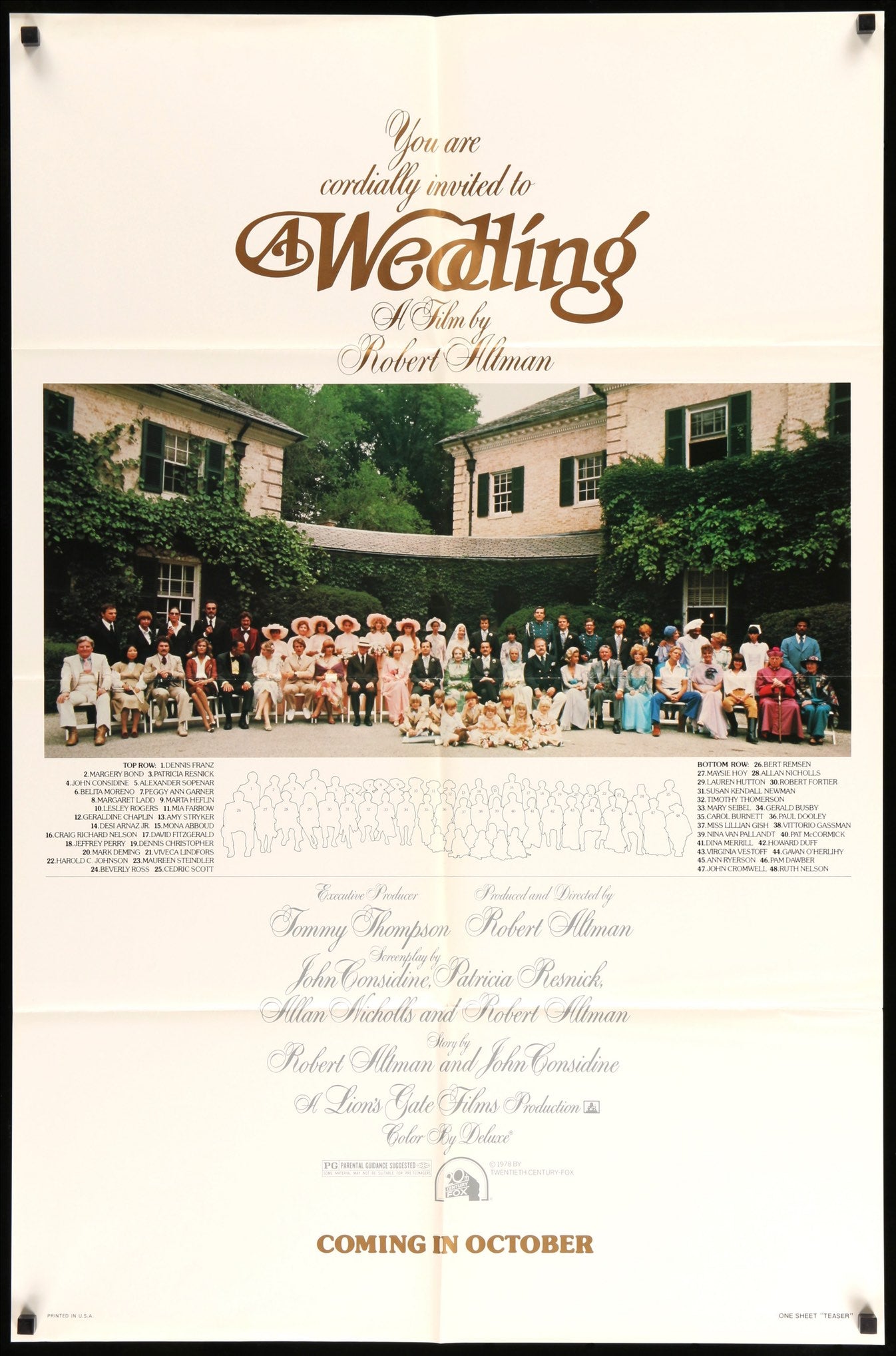 Wedding (1978) original movie poster for sale at Originalfilmart