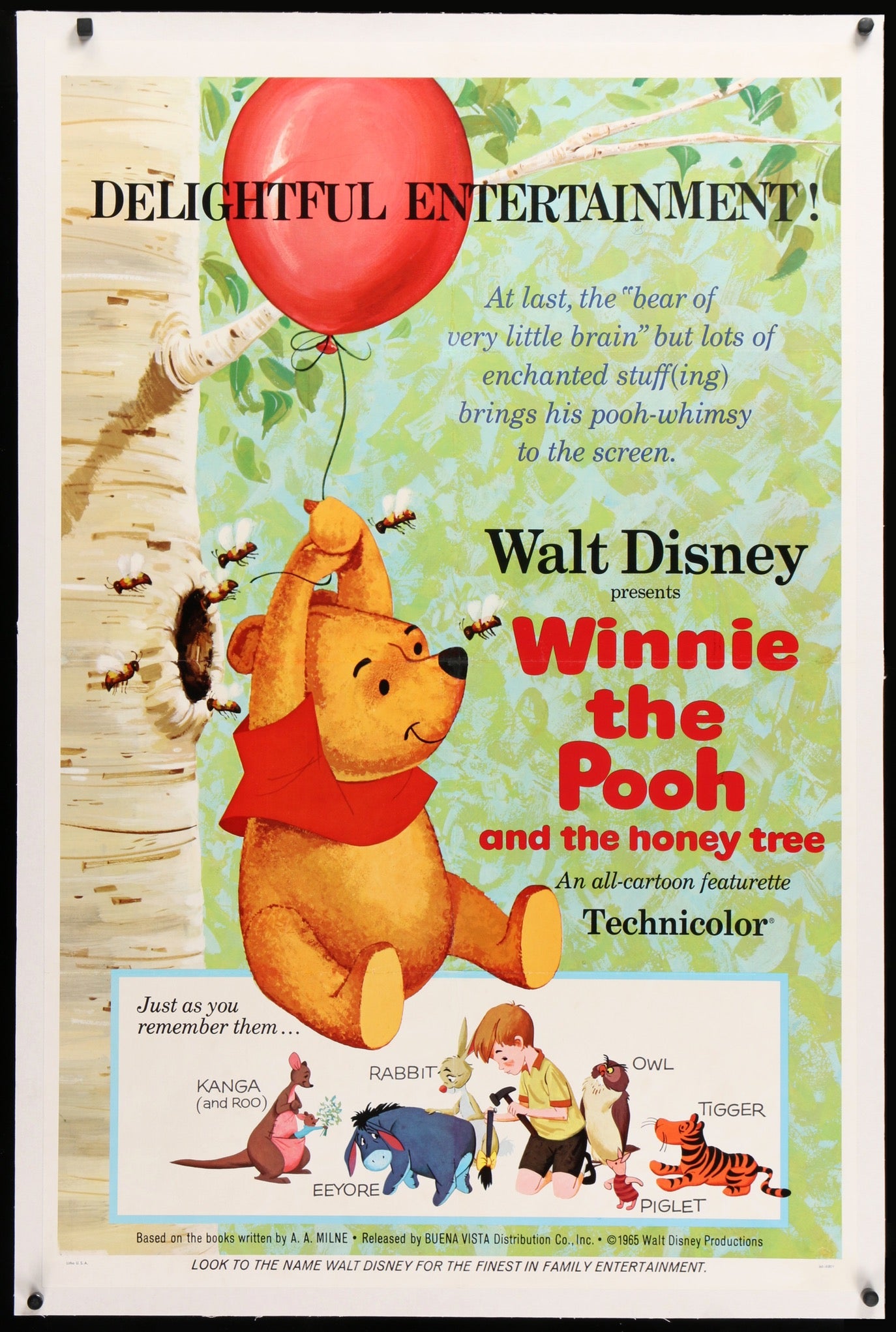Winnie the Pooh and the Honey Tree (1966) original movie poster for sale at Originalfilmart