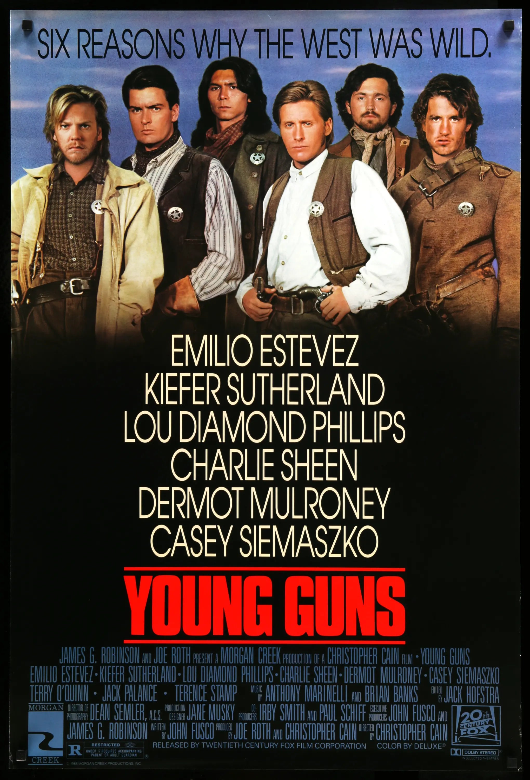 Young Guns (1988) original movie poster for sale at Originalfilmart
